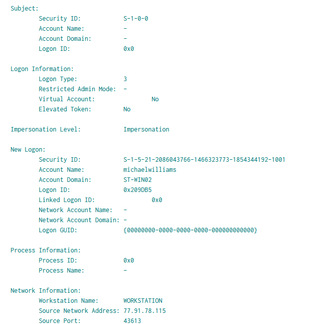 4624 local account logon