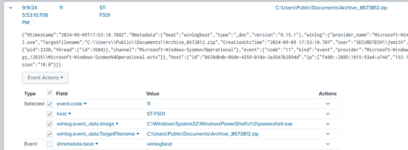 ZIP archive creation on ST-FS01