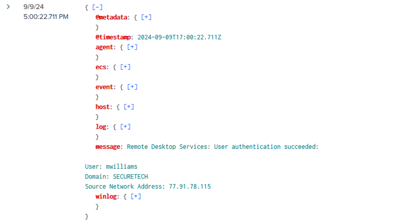 RDP logon event 1149