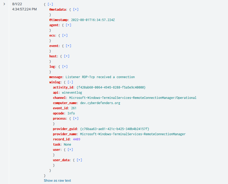 RDP connection event 261