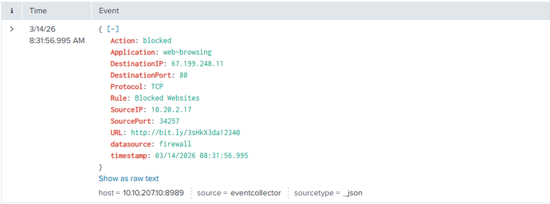 Splunk event log 8816