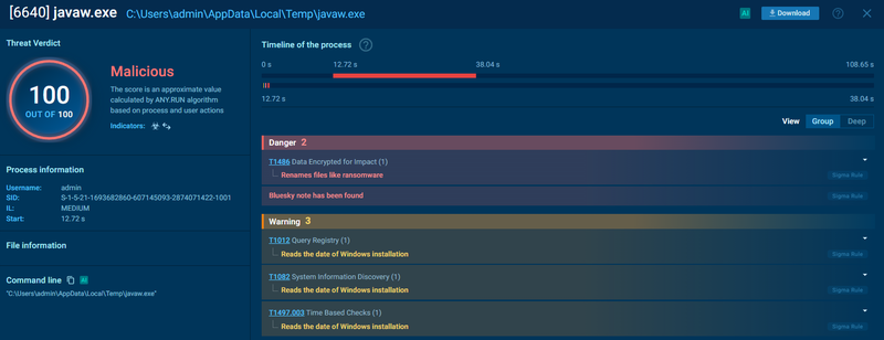javaw.exe analysis on any.run