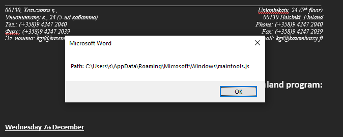 Resolved path to maintools.js