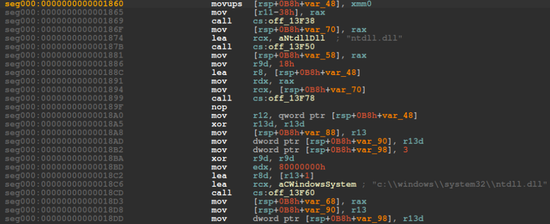 NTDLL unhooking — .text section replacement