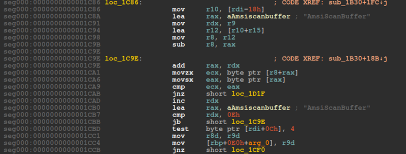 AMSI bypass — AmsiScanBuffer patch
